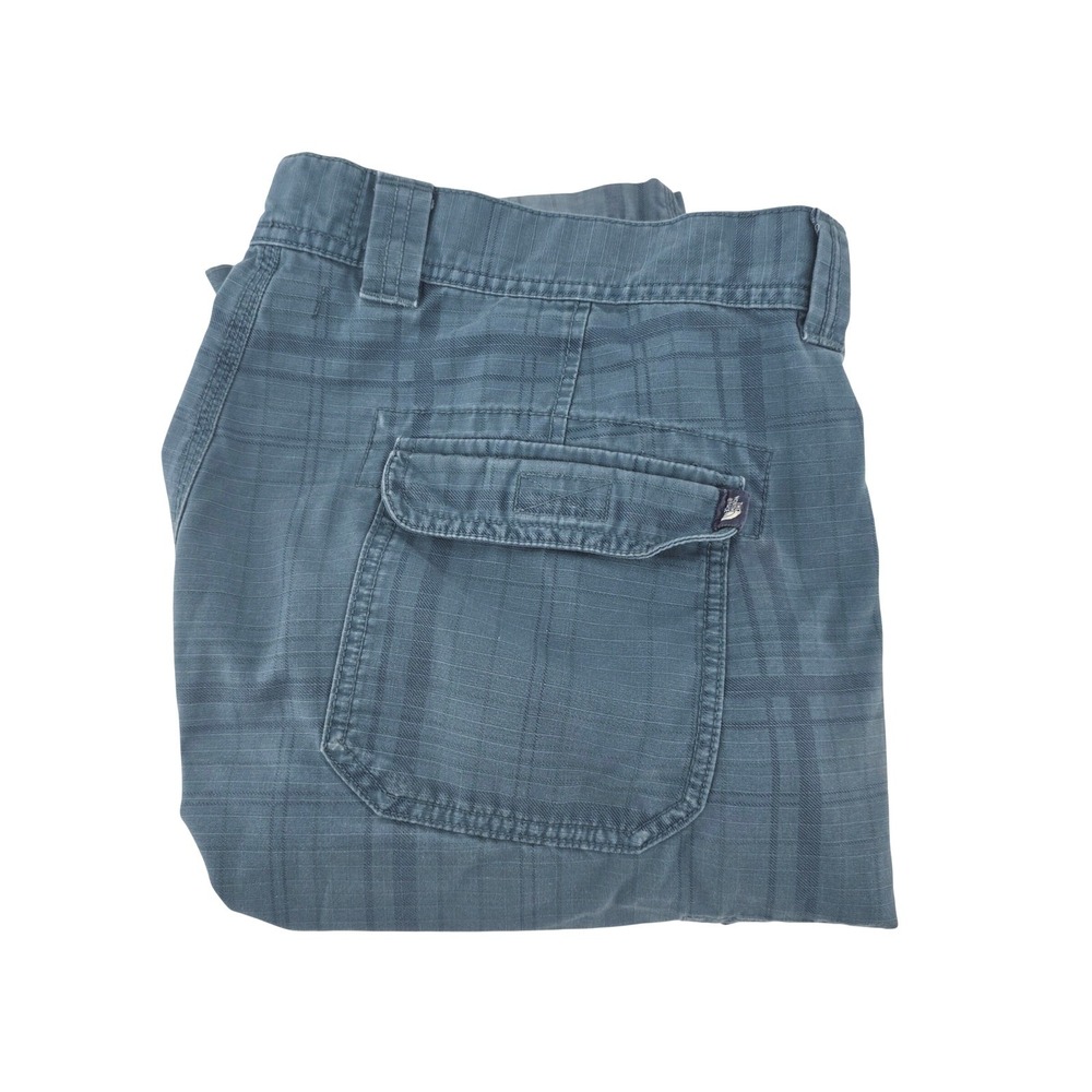 The North Face Mens Blue Plaid Cargo Shorts Ripstop Size 38 Hiking Outdoor